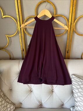 Jennifer Lopez Burgundy Halter Swing Top